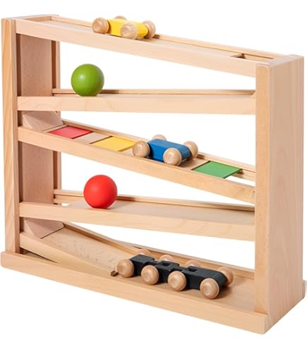 Amazon.co.jp: 木製スロープトイ 吊り橋コースター 1 2 3 4 歳 知育